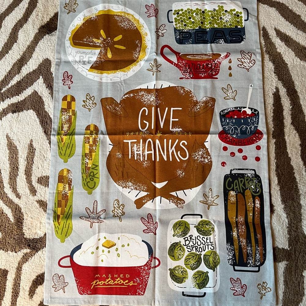 Crate & Barrel Give Thanks Dish Towel